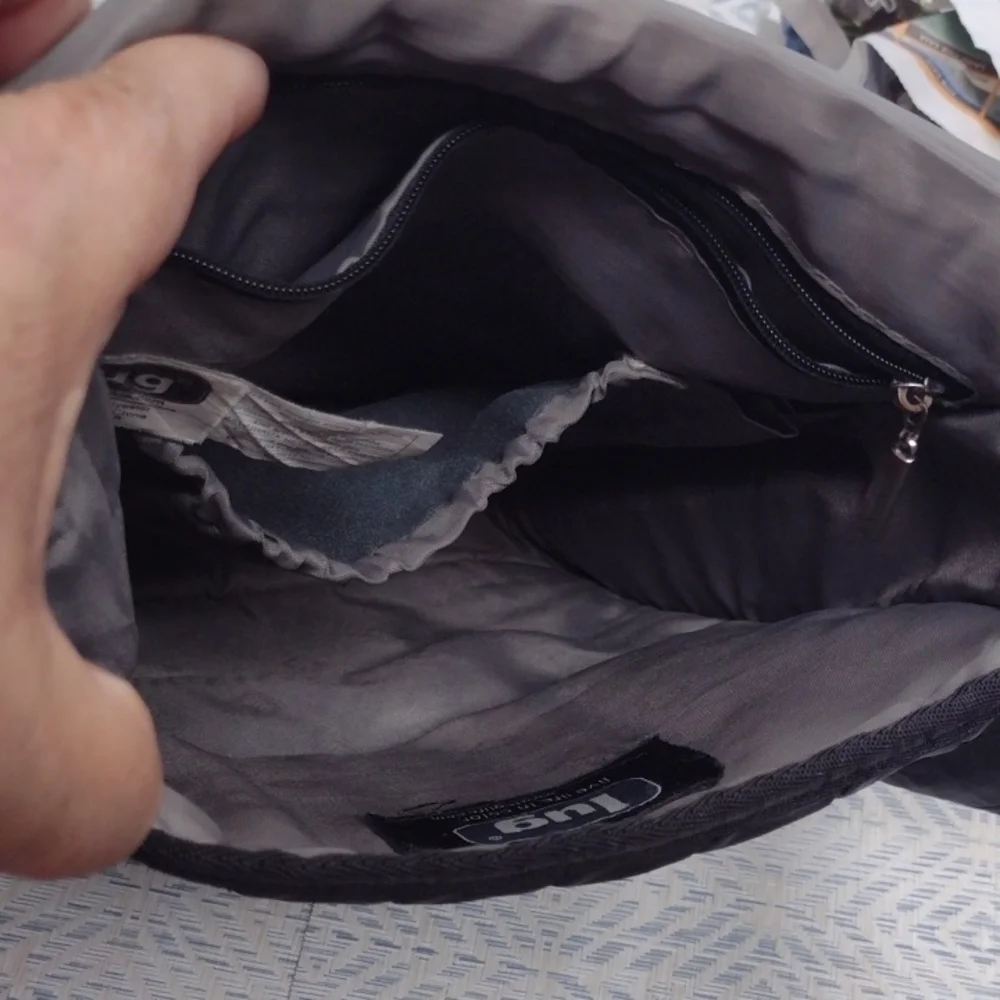 Lug Quilted Black Messenger Bag Crossbody